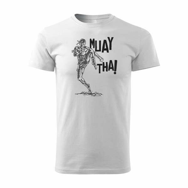 Koszulka muay thai boks tajski bokserska bokser z bokserem męska biała REGULAR