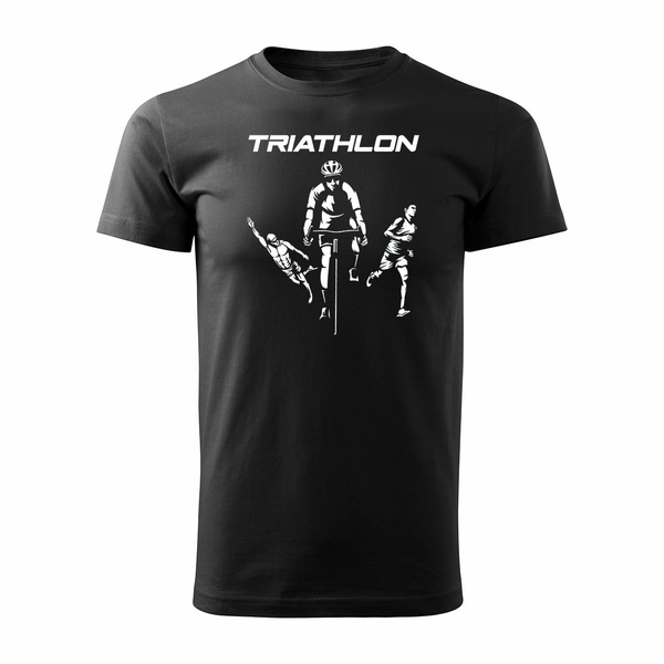 Koszulka triathlon triathlonowa dla biegacza biegowa męska czarna REGULAR