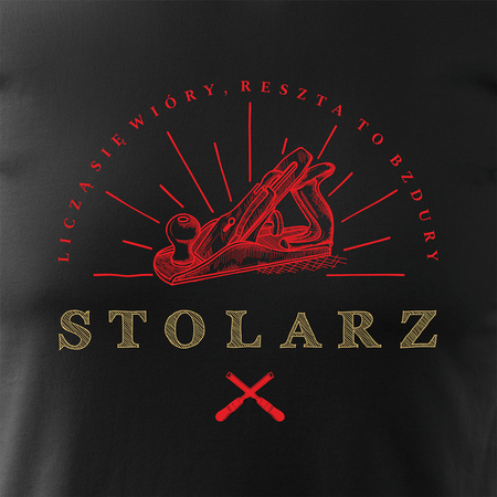 Wyprzedaż - koszulka dla stolarza stolarz stolarska strug męska czarna