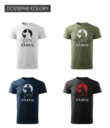 Koszulka karate kyokushin z karateką karateka męska khaki REGULAR