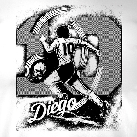 Koszulka z piłkarzem Diego 10 dla piłkarza prezent męska biała REGULAR