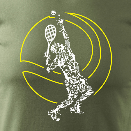 Koszulka z tenisistą tenis squash do tenisa dla tenisisty męska khaki REGULAR