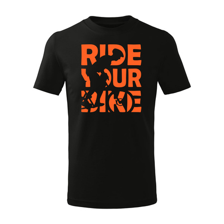 Koszulka dla dzieci dziecięca rowerowa na rower z rowerem górskim MTB Downhill Mountain Bike czarna