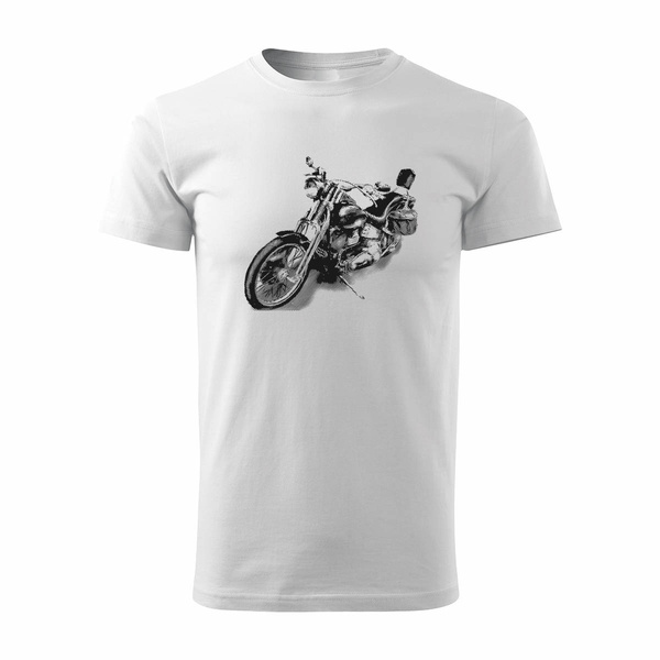 Koszulka motocyklowa na motor Harley Chopper męska biała REGULAR