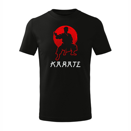 Wyprzedaż - koszulka karate kyokushin z karateką karateka dziecięca czarna