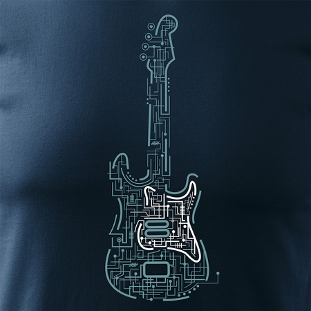 Koszulka zestaw dla taty i syna rock z gitarą elektryczną gitara rockowa dla gitarzysty gitarzystów granatowy