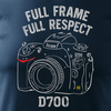 Koszulka dla fotografa z aparatem fotograficznym Nikon D700 męska granatowa REGULAR