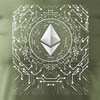 Koszulka ethereum prezent dla inwestora męska khaki REGULAR