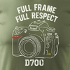 Koszulka dla fotografa z aparatem fotograficznym Nikon D700 męska khaki REGULAR