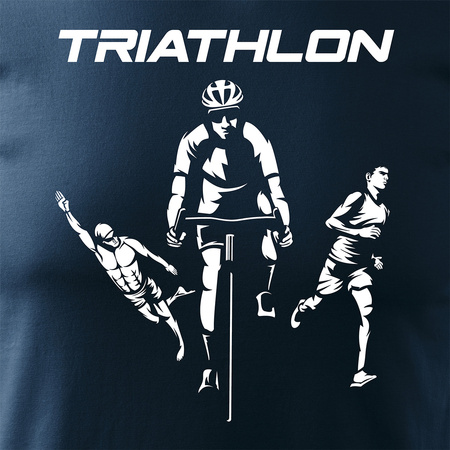 Koszulka triathlon triathlonowa dla biegacza biegowa męska granatowa REGULAR