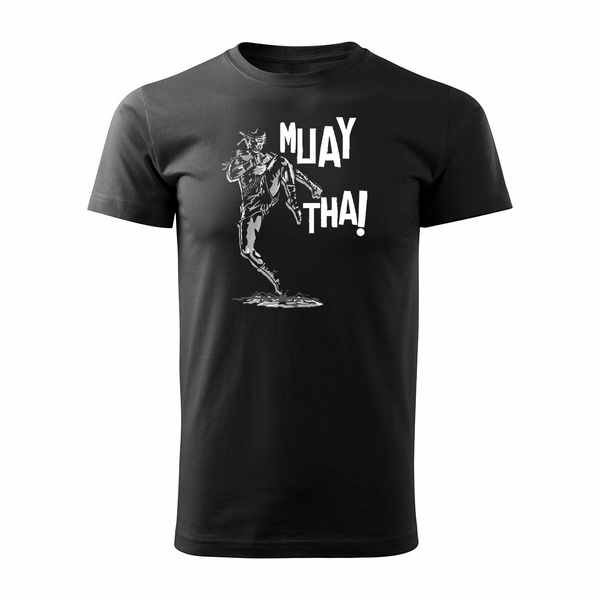 Koszulka muay thai boks tajski bokserska bokser z bokserem męska czarna REGULAR