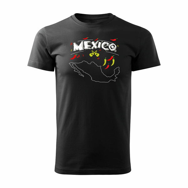 Koszulka meksykańska na prezent Meksyk Mexico pamiątka z Meksyku męska czarna REGULAR