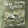 Wyprzedaż - koszulka męska wojskowa z helikopterem Apache AH-64 idealny prezent dla fana lotnictwa męska khaki REGULAR