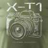 Koszulka dla fotografa z aparatem fotograficznym Fujifilm X-T1 męska khaki REGULAR