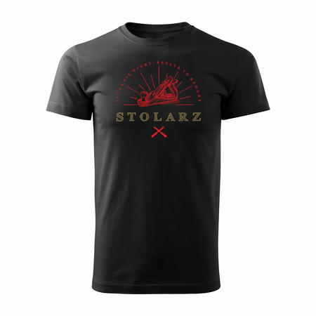 Wyprzedaż - koszulka dla stolarza stolarz stolarska strug męska czarna