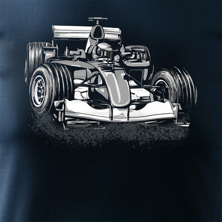 Koszulka zestaw dla taty i syna z bolidem Formuły 1 Formuła 1 F1 granatowy