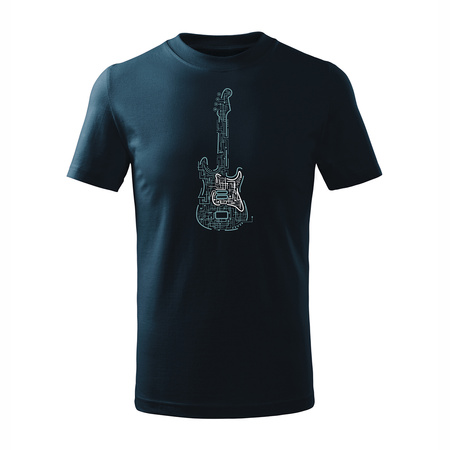 Koszulka zestaw dla taty i syna rock z gitarą elektryczną gitara rockowa dla gitarzysty gitarzystów granatowy