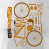 Koszulka kolarska rowerowa z rowerem mountain bike męska biała REGULAR