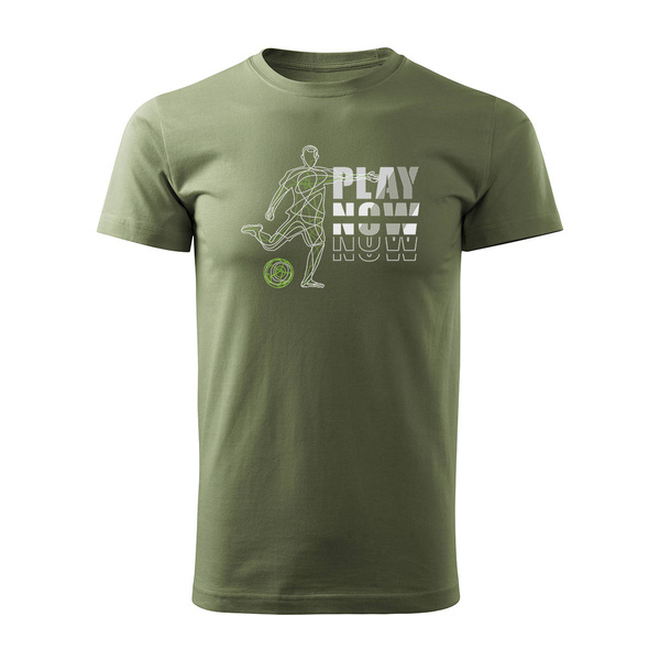 Koszulka dla piłkarza z piłkarzem piłkarz piłkarska football męska khaki REGULAR
