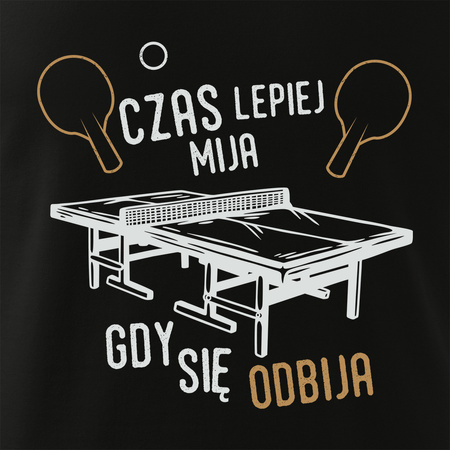 Koszulka zestaw dla taty i syna do ping ponga z ping pong czarny