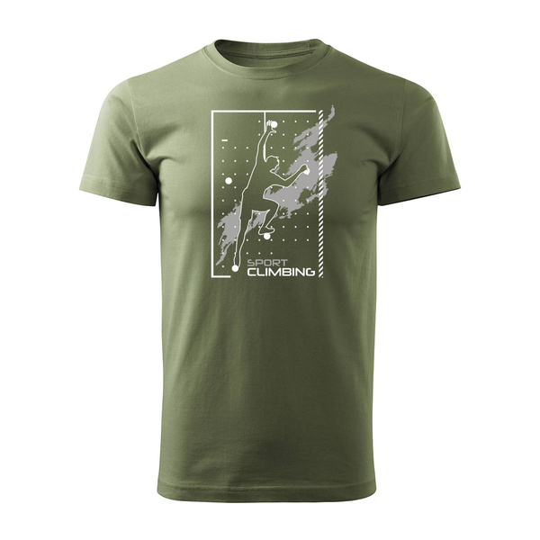 Koszulka w góry wspinaczka dla wspinacza climbing męska khaki REGULAR