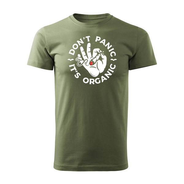 Koszulka zioło gandzia cbd thc marihuana trawa z trawą marihuaną męska khaki REGULAR