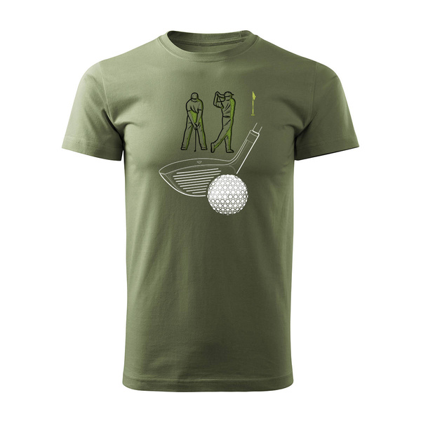 Koszulka golfowa do golfa z golfem golf golfista męska khaki REGULAR