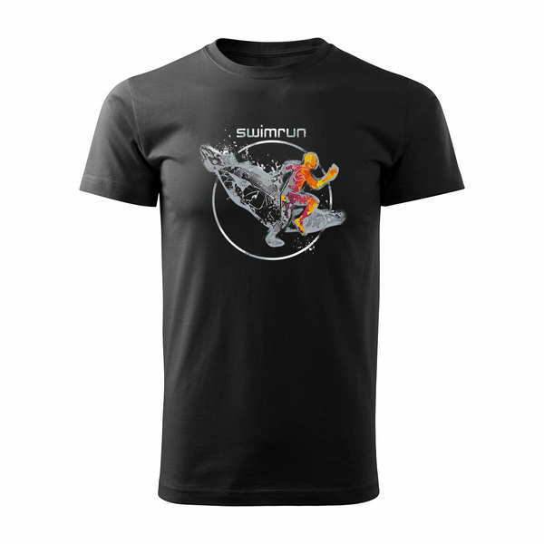 Koszulka swimrun triathlon dla biegacza biegowa pływaka męska czarna REGULAR