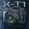 Koszulka dla fotografa z aparatem fotograficznym Fujifilm X-T1 męska granatowa REGULAR