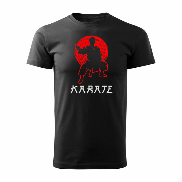 Koszulka karate kyokushin z karateką karateka męska czarna REGULAR