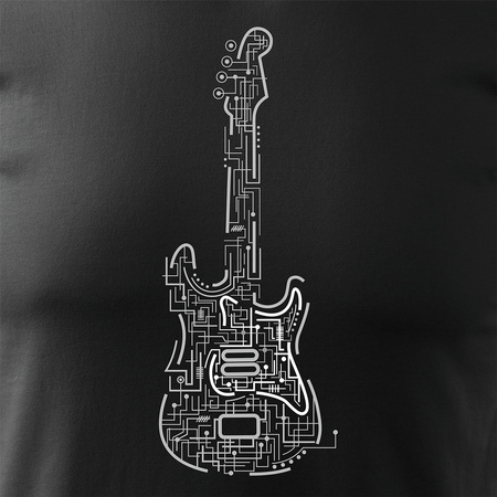 Koszulka zestaw dla taty i syna rock z gitarą elektryczną gitara dla gitarzysty gitarzystów rockowa czarny