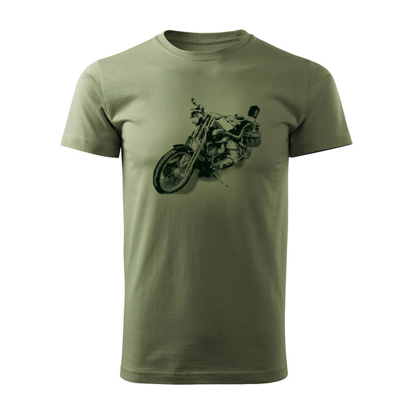 Koszulka motocyklowa na motor Harley Chopper męska khaki REGULAR