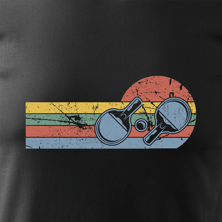 Wyprzedaż - koszulka dla tenisisty do tenisa tenis stołowy ping pong męska czarna REGULAR