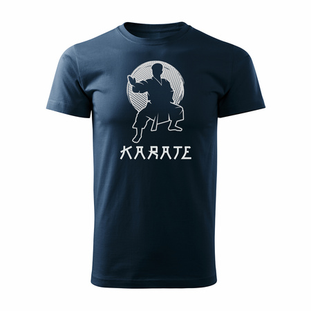 Koszulka karate kyokushin z karateką karateka męska granatowa REGULAR