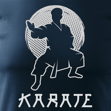 Koszulka karate kyokushin z karateką karateka męska granatowa REGULAR