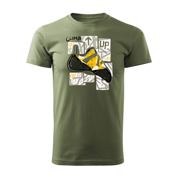 Wyprzedaż - koszulka w góry wspinaczka dla wspinacza climbing męska khaki REGULAR