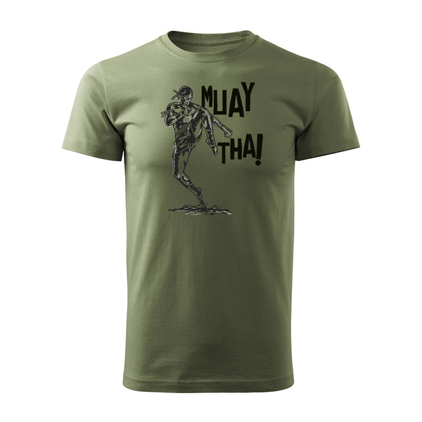 Koszulka muay thai boks tajski bokserska bokser z bokserem męska khaki REGULAR