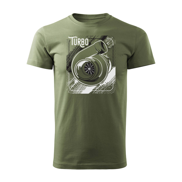 Koszulka mechanik turbo dla mechanika z turbosprężarką męska khaki REGULAR