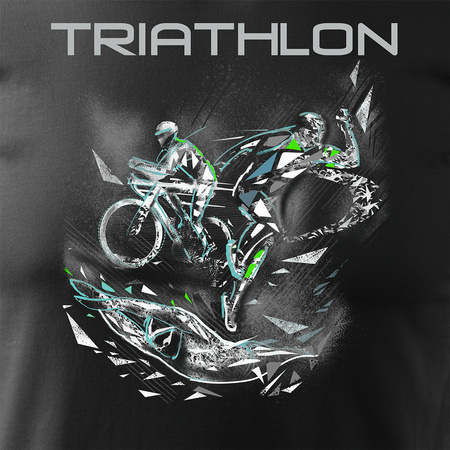 Koszulka triathlon triathlonowa dla biegacza swimrun maraton męska czarna REGULAR