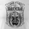 Koszulka rock z gitarą elektryczną gitara rockowa dla gitarzysty z gitarzystą męska biała REGULAR