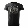 Koszulka dla fotografa z aparatem fotograficznym Fujifilm X-T1 męska czarna REGULAR