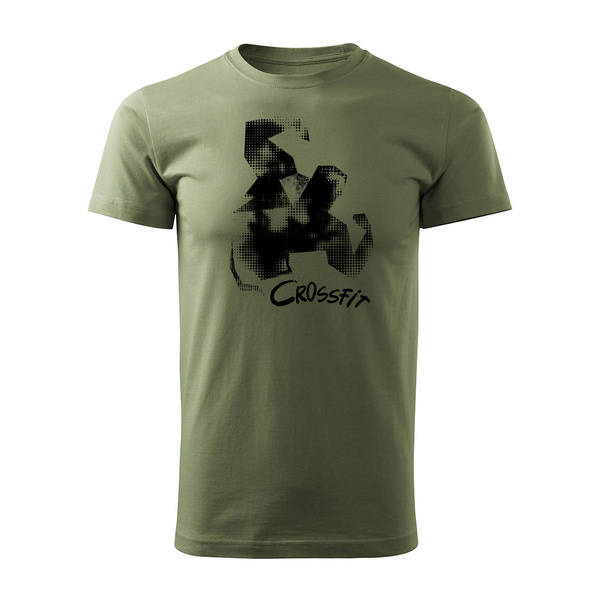 Koszulka crossfit do crossfitu z crossfitem męska khaki REGULAR