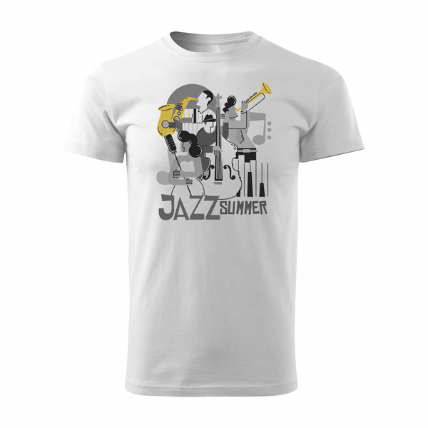 Koszulka dla muzyka jazz afrobeat smooth jazzowa męska biała REGULAR