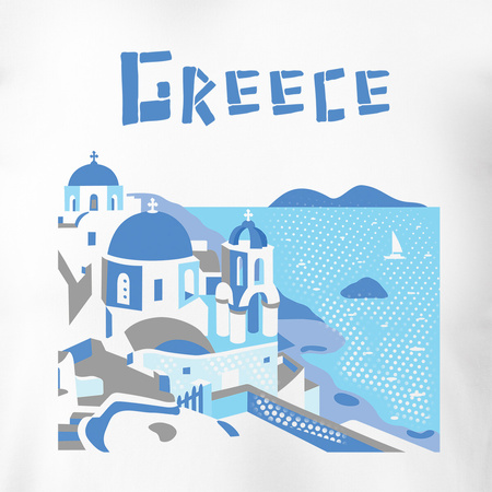 Wyprzedaż - koszulka Grecja z Grecją pamiątka z Grecji męska biała REGULAR
