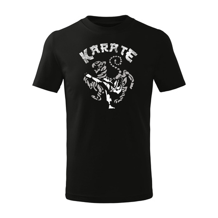 Koszulka dla dzieci dziecięca karate shotokan z karateką karateka czarna