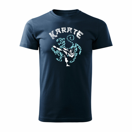 Koszulka zestaw dla taty i syna do karate shotokan z karateką karateka granatowy