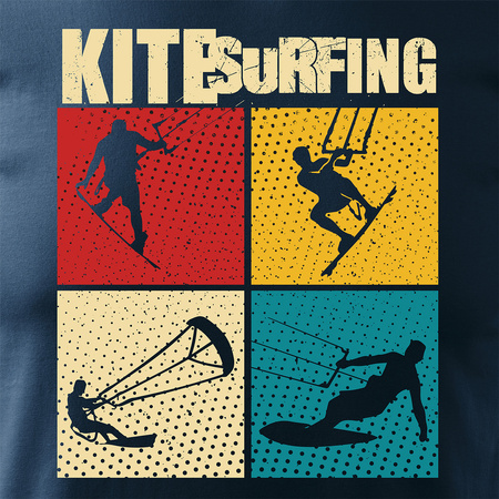 Koszulka z dla kitesurfing kitesurfingiem męska granatowa REGULAR
