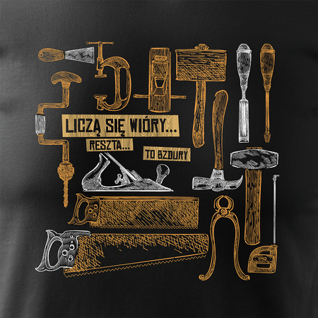 Wyprzedaż - koszulka dla stolarza stolarz stolarska dla drwala drwal męska czarna REGULAR