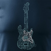 Koszulka zestaw dla taty i syna rock z gitarą elektryczną gitara rockowa dla gitarzysty gitarzystów granatowy