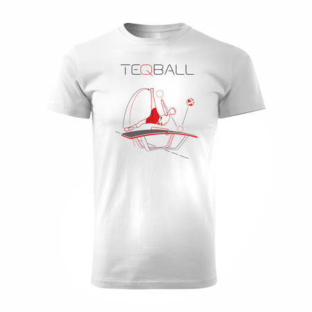 Koszulka Teqball Teqballowa dla Teqballisty dla gracza teqball prezent męska biała REGULAR